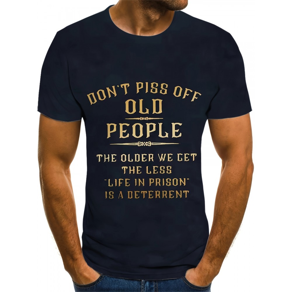 Retro Letter Print, Men's Graphic Design Crew Neck Active T-shirt, Casual Comfy Tees Tshirts For Summer, Men's Clothing Tops For Daily Gym Workout Running Retro Letter Print, Men's Graphic Design Crew Neck Active T-shirt, Casual Comfy Tees Tshirts For Summer, Men's Clothing Tops For Daily Gym Workout Running