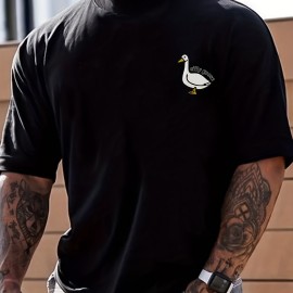 Silly Goose Print, Men's Graphic Design Crew Neck T-shirt, Casual Comfy Tees Tshirts For Summer, Men's Clothing Tops Silly Goose Print, Men's Graphic Design Crew Neck T-shirt, Casual Comfy Tees Tshirts For Summer, Men's Clothing Tops