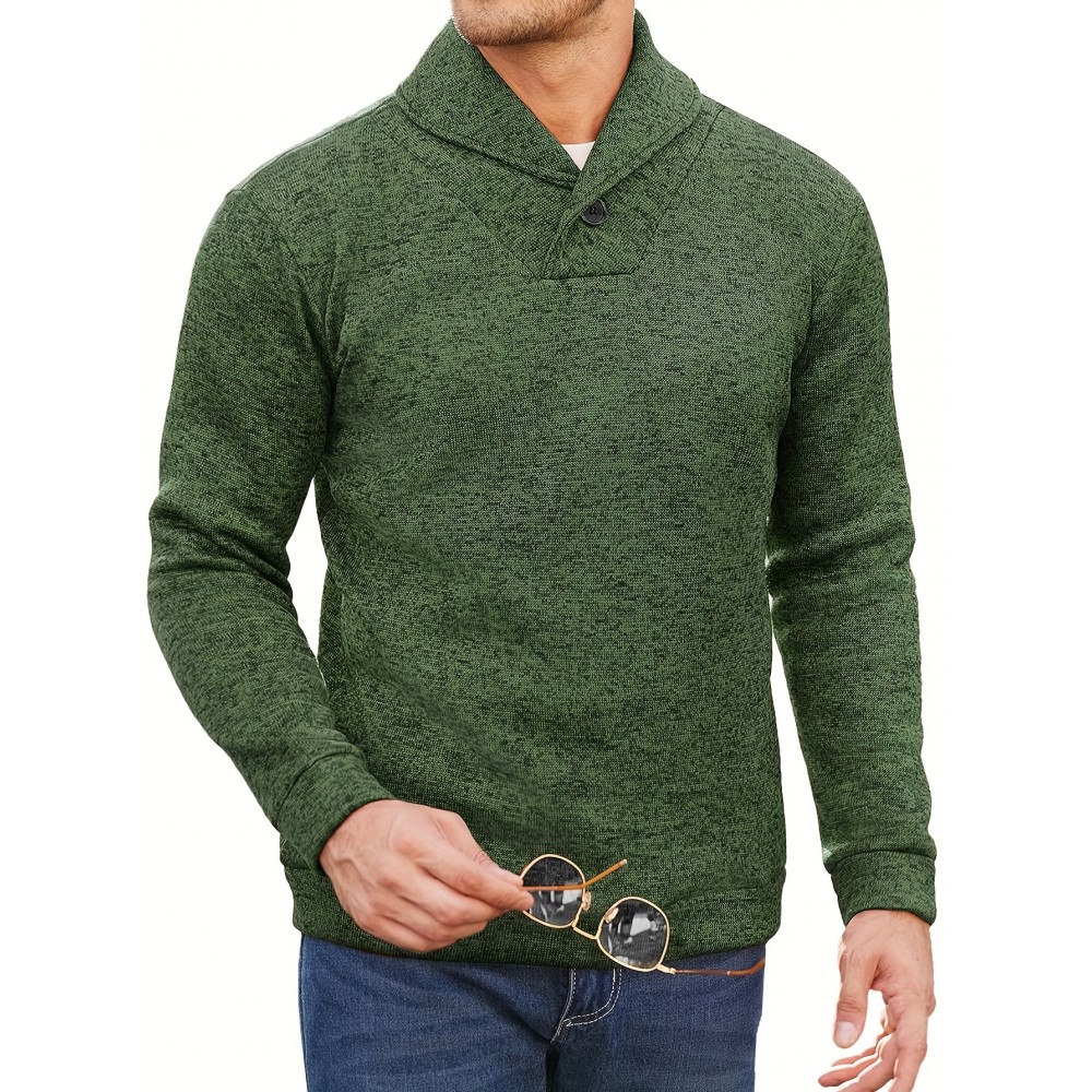 Trendy Solid Stand Collar Cool Knitted Thermal Sweater For Men, Men's Casual  Pullover  Knit Sweater Streetwear For Winter Fall, As Gifts Trendy Solid Stand Collar Cool Knitted Thermal Sweater For Men, Men's Casual  Pullover  Knit Sweater Streetwear For Winter Fall, As Gifts