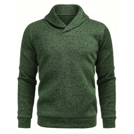 Trendy Solid Stand Collar Cool Knitted Thermal Sweater For Men, Men's Casual  Pullover  Knit Sweater Streetwear For Winter Fall, As Gifts Trendy Solid Stand Collar Cool Knitted Thermal Sweater For Men, Men's Casual  Pullover  Knit Sweater Streetwear For Winter Fall, As Gifts