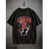 Stylish Basketball Player Pattern Print Men's Comfy Chic T-shirt, Graphic Tee Men's Summer Outdoor Clothes, Men's Clothing, Tops For Men, For Halloween