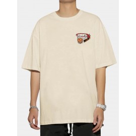 Cotton Blend Cartoon Basketball Print, Men's Graphic Design Crew Neck Novel T-shirt, Casual Comfy Drop Shoulder Loose Tees For Summer, Men's Clothing For Daily Vacation Resorts Cotton Blend Cartoon Basketball Print, Men's Graphic Design Crew Neck Novel T-shirt, Casual Comfy Drop Shoulder Loose Tees For Summer, Men's Clothing For Daily Vacation Resorts