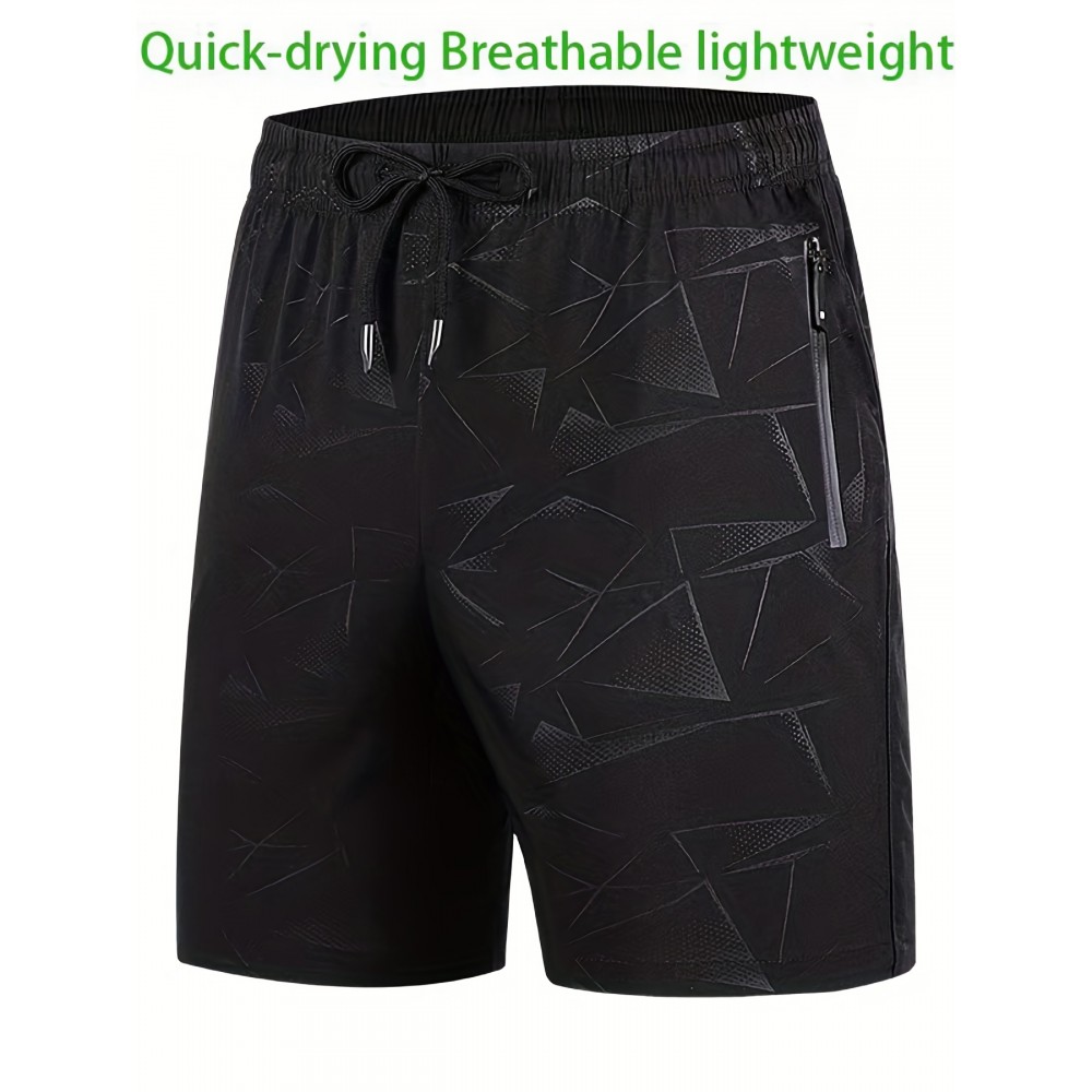 Men's Breathable Shorts With Pockets, Summer Rapid Dry Drawstring Sports Shorts For Running, Fitness, Training Men's Breathable Shorts With Pockets, Summer Rapid Dry Drawstring Sports Shorts For Running, Fitness, Training
