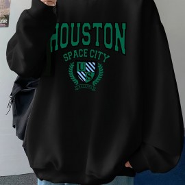 Men's Pullover Round Neck Long Sleeve Sweatshirt Green Badge Pattern Loose Casual Top For Autumn Winter Men's Clothing As Gifts Men's Pullover Round Neck Long Sleeve Sweatshirt Green Badge Pattern Loose Casual Top For Autumn Winter Men's Clothing As Gifts