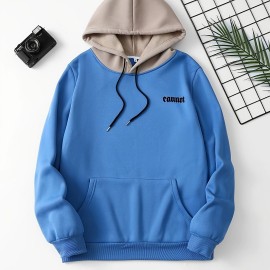 Color Block Cool Hoodies For Men, Men's Casual Graphic Design Hooded Sweatshirt Streetwear For Winter Fall, As Gifts Color Block Cool Hoodies For Men, Men's Casual Graphic Design Hooded Sweatshirt Streetwear For Winter Fall, As Gifts