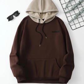 Color Block Cool Hoodies For Men, Men's Casual Graphic Design Hooded Sweatshirt Streetwear For Winter Fall, As Gifts Color Block Cool Hoodies For Men, Men's Casual Graphic Design Hooded Sweatshirt Streetwear For Winter Fall, As Gifts