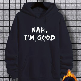 I'm Good Print Hoodie, Cool Hoodies For Men, Men's Casual Graphic Design Pullover Hooded Sweatshirt With Kangaroo Pocket Streetwear For Winter Fall, As Gifts I'm Good Print Hoodie, Cool Hoodies For Men, Men's Casual Graphic Design Pullover Hooded Sweatshirt With Kangaroo Pocket Streetwear For Winter Fall, As Gifts