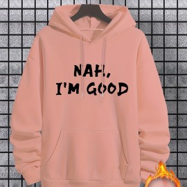 I'm Good Print Hoodie, Cool Hoodies For Men, Men's Casual Graphic Design Pullover Hooded Sweatshirt With Kangaroo Pocket Streetwear For Winter Fall, As Gifts I'm Good Print Hoodie, Cool Hoodies For Men, Men's Casual Graphic Design Pullover Hooded Sweatshirt With Kangaroo Pocket Streetwear For Winter Fall, As Gifts
