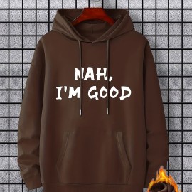 I'm Good Print Hoodie, Cool Hoodies For Men, Men's Casual Graphic Design Pullover Hooded Sweatshirt With Kangaroo Pocket Streetwear For Winter Fall, As Gifts I'm Good Print Hoodie, Cool Hoodies For Men, Men's Casual Graphic Design Pullover Hooded Sweatshirt With Kangaroo Pocket Streetwear For Winter Fall, As Gifts
