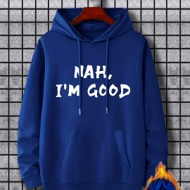 I'm Good Print Hoodie, Cool Hoodies For Men, Men's Casual Graphic Design Pullover Hooded Sweatshirt With Kangaroo Pocket Streetwear For Winter Fall, As Gifts I'm Good Print Hoodie, Cool Hoodies For Men, Men's Casual Graphic Design Pullover Hooded Sweatshirt With Kangaroo Pocket Streetwear For Winter Fall, As Gifts