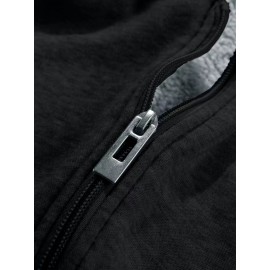 Color Block Sherpa Lined Men's Hooded Jacket Casual Long Sleeve Hoodies With Zipper Gym Sports Hooded Coat For Winter Fall Color Block Sherpa Lined Men's Hooded Jacket Casual Long Sleeve Hoodies With Zipper Gym Sports Hooded Coat For Winter Fall