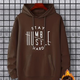 Stay Humble & Hustle Print Hoodie, Cool Hoodies For Men, Men's Casual Graphic Design Pullover Hooded Sweatshirt With Kangaroo Pocket Streetwear For Winter Fall, As Gifts Stay Humble & Hustle Print Hoodie, Cool Hoodies For Men, Men's Casual Graphic Design Pullover Hooded Sweatshirt With Kangaroo Pocket Streetwear For Winter Fall, As Gifts