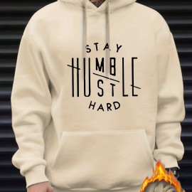 Stay Humble & Hustle Print Hoodie, Cool Hoodies For Men, Men's Casual Graphic Design Pullover Hooded Sweatshirt With Kangaroo Pocket Streetwear For Winter Fall, As Gifts Stay Humble & Hustle Print Hoodie, Cool Hoodies For Men, Men's Casual Graphic Design Pullover Hooded Sweatshirt With Kangaroo Pocket Streetwear For Winter Fall, As Gifts