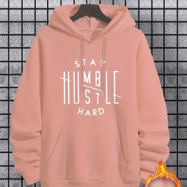 Stay Humble & Hustle Print Hoodie, Cool Hoodies For Men, Men's Casual Graphic Design Pullover Hooded Sweatshirt With Kangaroo Pocket Streetwear For Winter Fall, As Gifts Stay Humble & Hustle Print Hoodie, Cool Hoodies For Men, Men's Casual Graphic Design Pullover Hooded Sweatshirt With Kangaroo Pocket Streetwear For Winter Fall, As Gifts