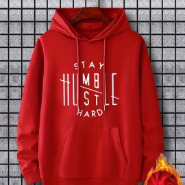 Stay Humble & Hustle Print Hoodie, Cool Hoodies For Men, Men's Casual Graphic Design Pullover Hooded Sweatshirt With Kangaroo Pocket Streetwear For Winter Fall, As Gifts Stay Humble & Hustle Print Hoodie, Cool Hoodies For Men, Men's Casual Graphic Design Pullover Hooded Sweatshirt With Kangaroo Pocket Streetwear For Winter Fall, As Gifts