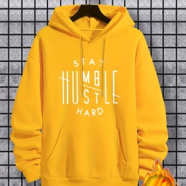 Stay Humble & Hustle Print Hoodie, Cool Hoodies For Men, Men's Casual Graphic Design Pullover Hooded Sweatshirt With Kangaroo Pocket Streetwear For Winter Fall, As Gifts Stay Humble & Hustle Print Hoodie, Cool Hoodies For Men, Men's Casual Graphic Design Pullover Hooded Sweatshirt With Kangaroo Pocket Streetwear For Winter Fall, As Gifts