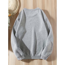 Trendy Grimace Print Men's Crew Neck Long Sleeve Sweatshirt, Casual Wear, Graphic Pullover, Men's Clothing For Spring Fall Winter Trendy Grimace Print Men's Crew Neck Long Sleeve Sweatshirt, Casual Wear, Graphic Pullover, Men's Clothing For Spring Fall Winter