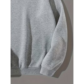 Trendy Grimace Print Men's Crew Neck Long Sleeve Sweatshirt, Casual Wear, Graphic Pullover, Men's Clothing For Spring Fall Winter Trendy Grimace Print Men's Crew Neck Long Sleeve Sweatshirt, Casual Wear, Graphic Pullover, Men's Clothing For Spring Fall Winter