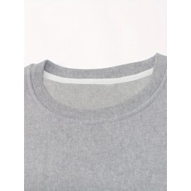 Trendy Grimace Print Men's Crew Neck Long Sleeve Sweatshirt, Casual Wear, Graphic Pullover, Men's Clothing For Spring Fall Winter Trendy Grimace Print Men's Crew Neck Long Sleeve Sweatshirt, Casual Wear, Graphic Pullover, Men's Clothing For Spring Fall Winter