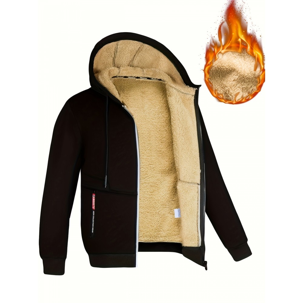Lamb Velvet Autumn And Winter Sweater Men's Hooded New Trendy Handsome Solid Color Jacket Plus Velvet Thickened Clothes Lamb Velvet Autumn And Winter Sweater Men's Hooded New Trendy Handsome Solid Color Jacket Plus Velvet Thickened Clothes